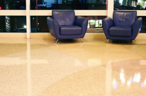 Natural polish terrazzo floor